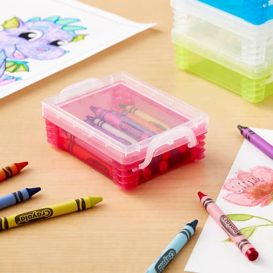 36 Pack: Pink Stacking Crayon Box by Simply Tidy™